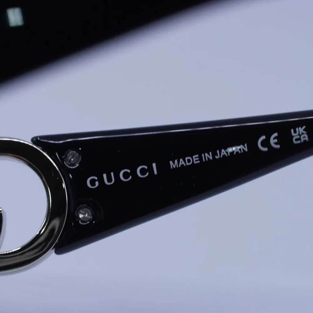 Gucci GG1824S 001 Sunglasses Black/Silver Cat Eye Frame, Grey Lenses